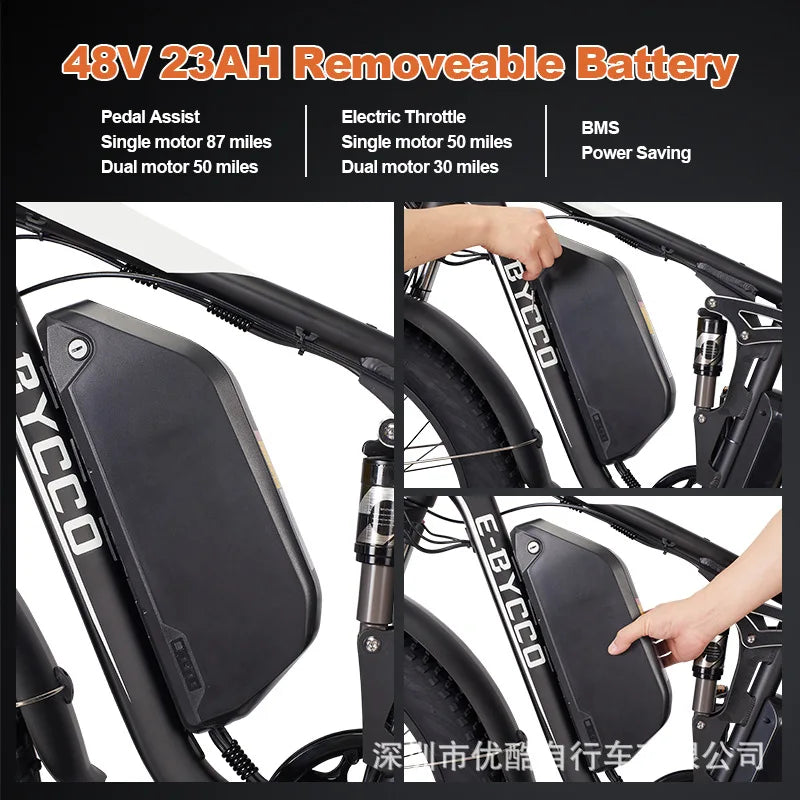 E8Pro mountainEbike 3000W large tires with dual engine