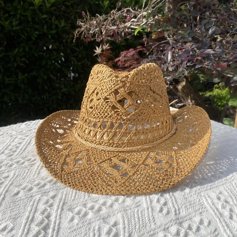 Vintage Straw Hat Wide Brim Sun Hat
