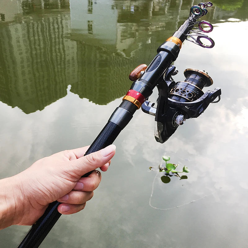 Fishing Rod and Reel Combo Carbon Fiber Rod