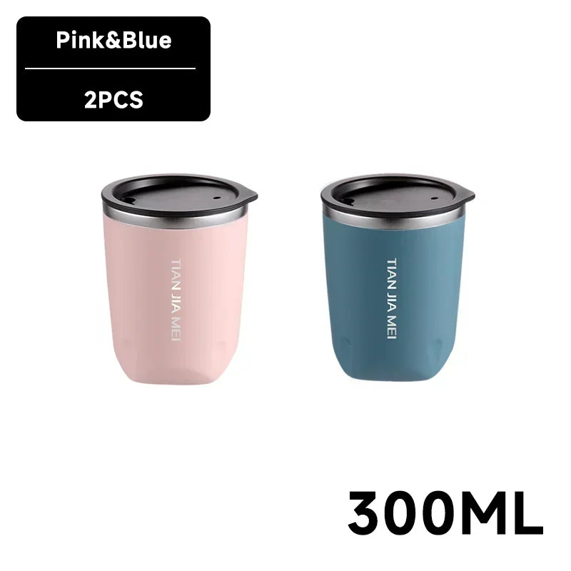 300ml 304 Stainless Steel Mug With Lid Insulated