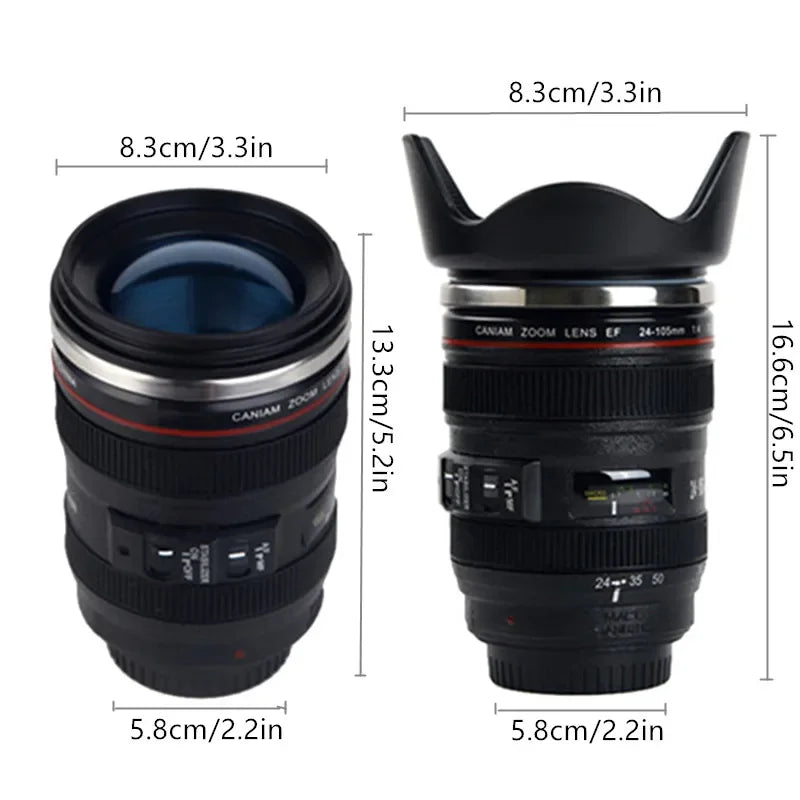 380ml Stainless Steel Camera EF24-105mm Coffee Lens