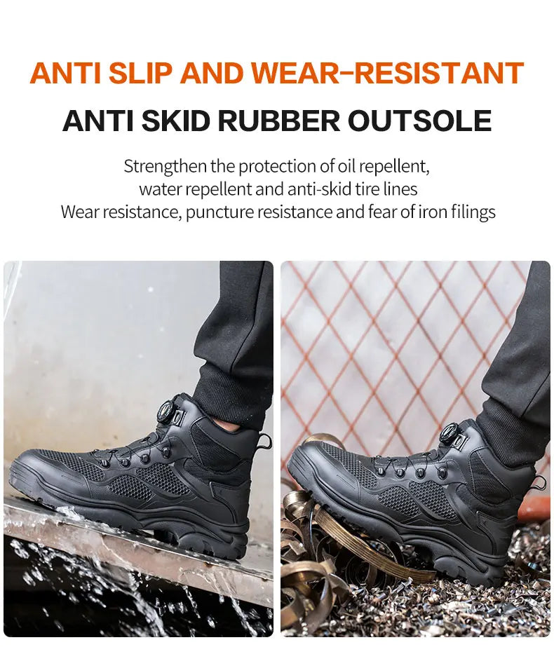 High-Top Work Boots Steel Toe