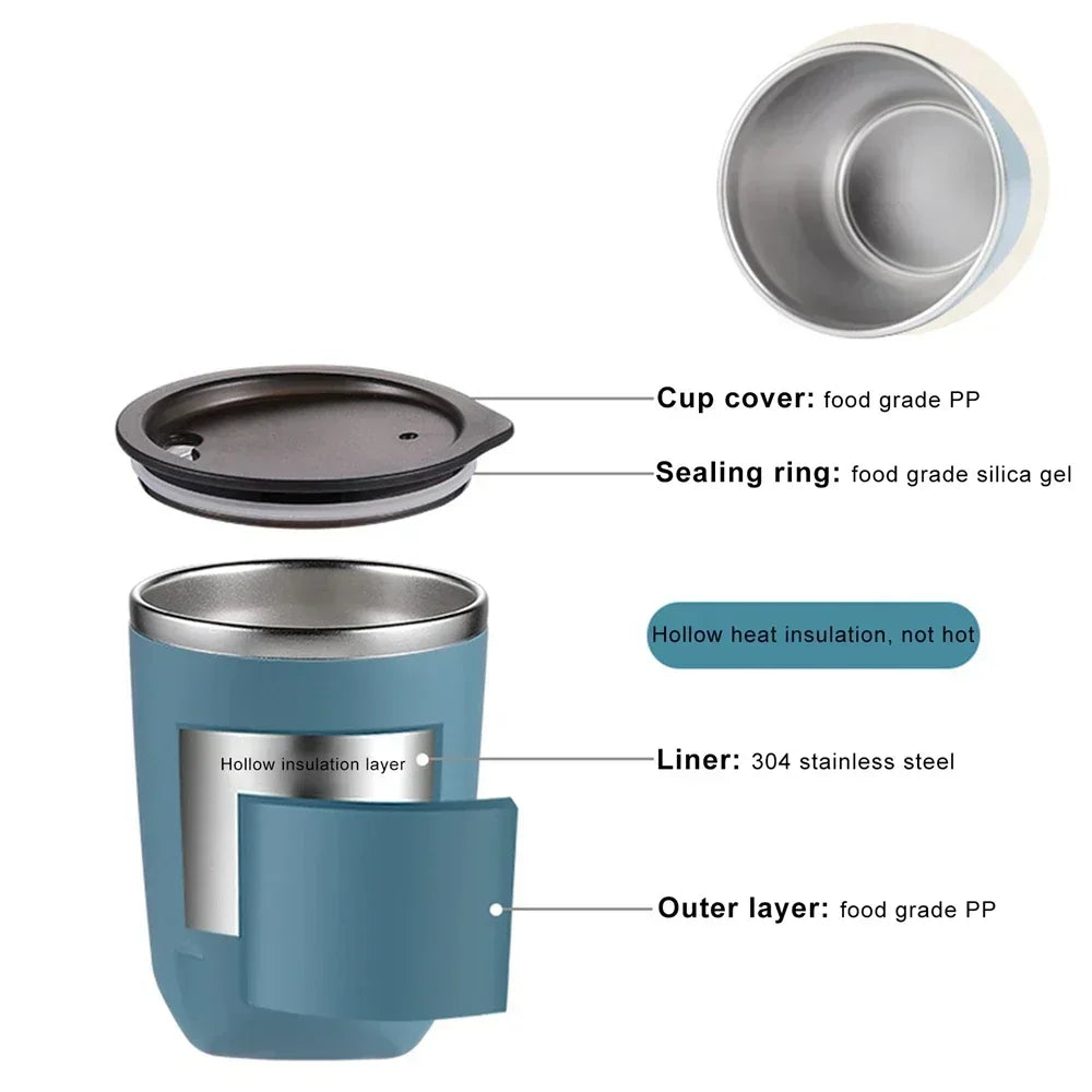 300ml 304 Stainless Steel Mug With Lid Insulated