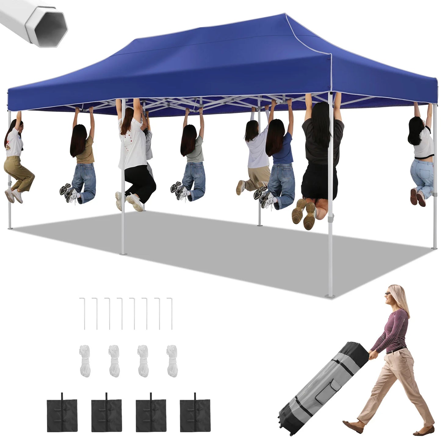 10x20 Heavy Duty Pop Up Canopy for Parties Commercial Waterproof