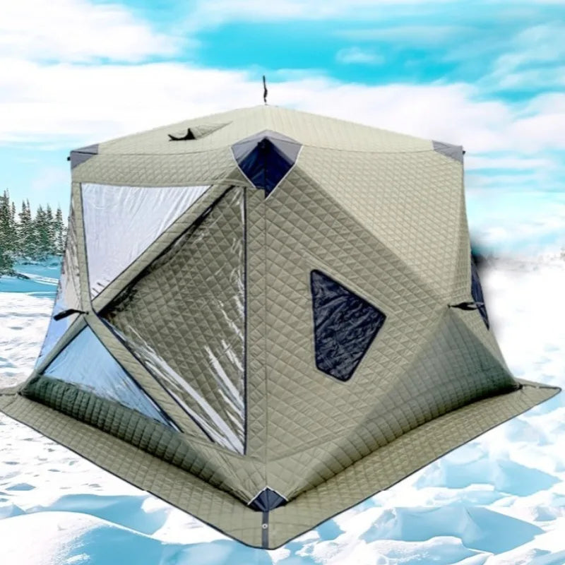Outdoor Ice Fishing Tent Warm Windproof Stable Automatic Opening