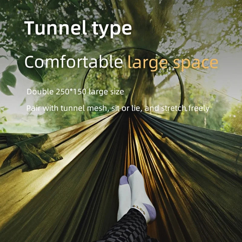 Camping hammock with mosquito net