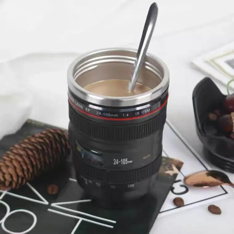 380ml Stainless Steel Camera EF24-105mm Coffee Lens