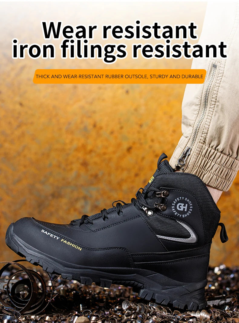 Waterproof Work Boots Men's Safety Steel Toe