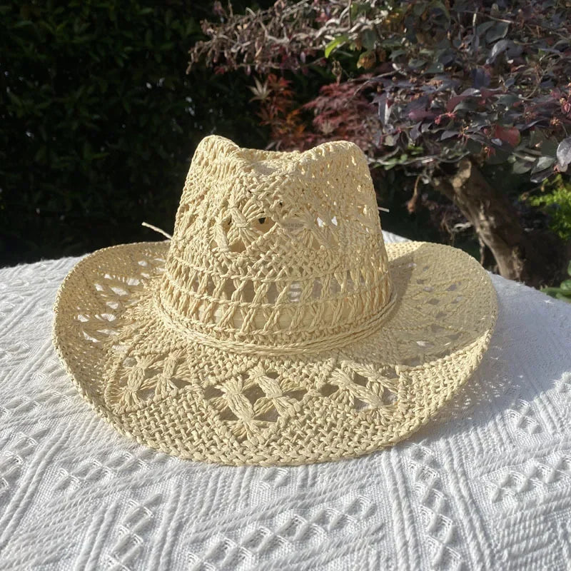 Vintage Straw Hat Wide Brim Sun Hat