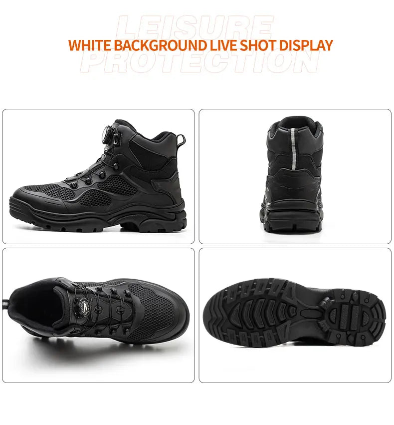 High-Top Work Boots Steel Toe
