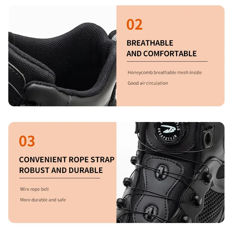 High-Top Work Boots Steel Toe
