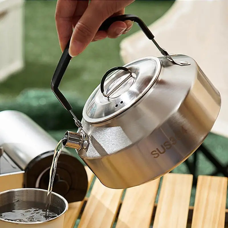 1L/1.5L Camping Water Kettle Outdoor Coffee Kettle