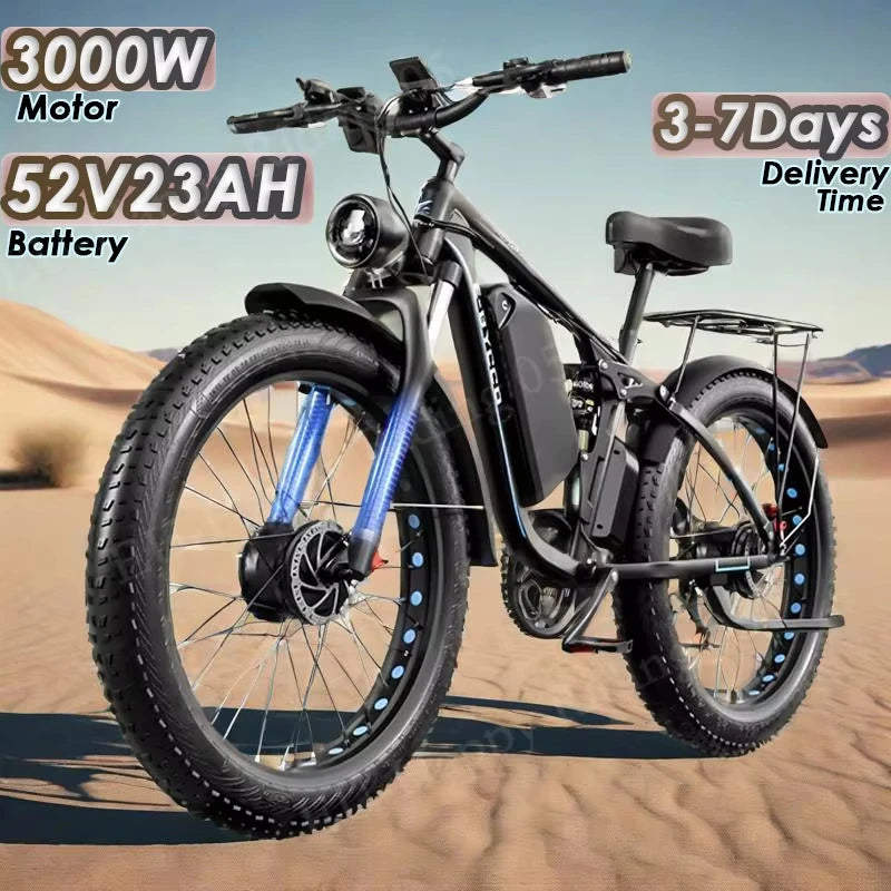 E8Pro mountainEbike 3000W large tires with dual engine