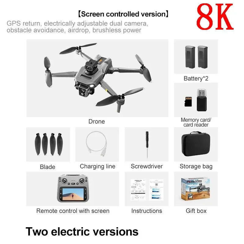 Large Screen Drone 4.5-Inch Screen 360° All-Round Laser