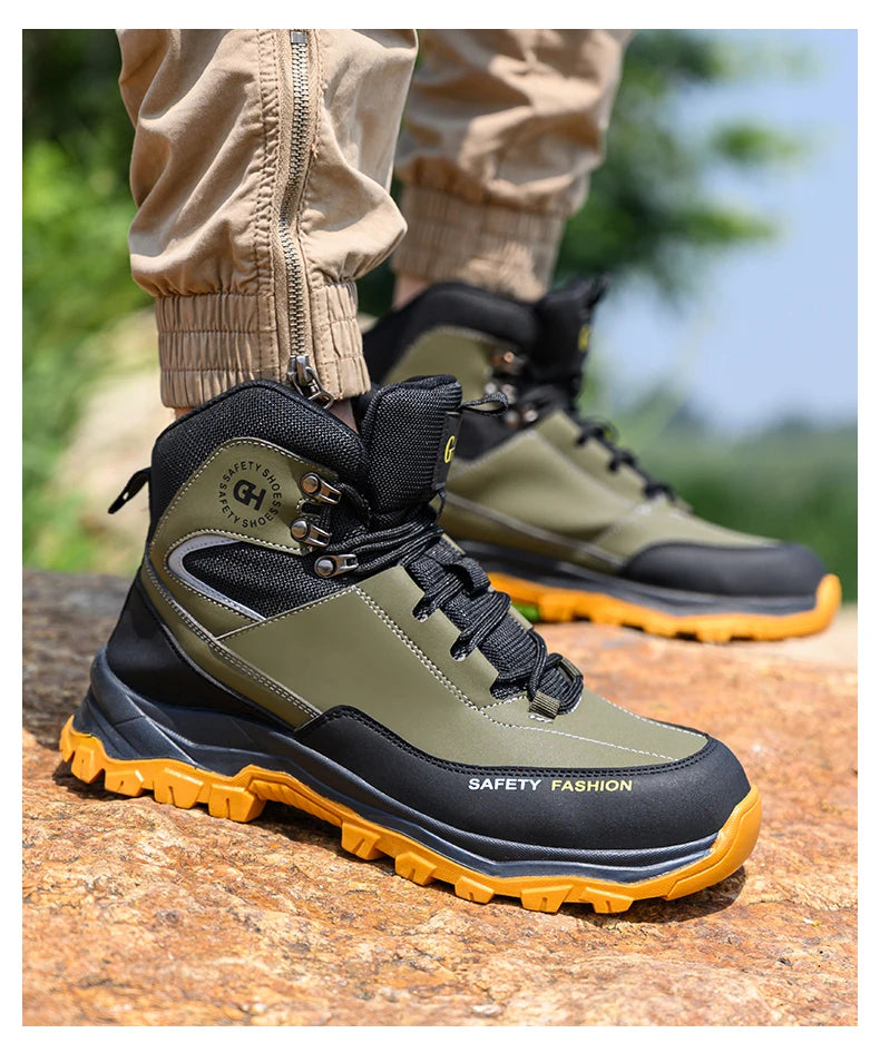 Waterproof Work Boots Men's Safety Steel Toe