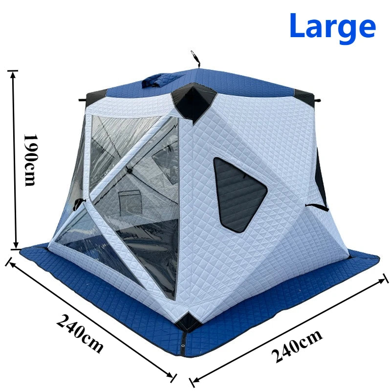 Outdoor Ice Fishing Tent Warm Windproof Stable Automatic Opening