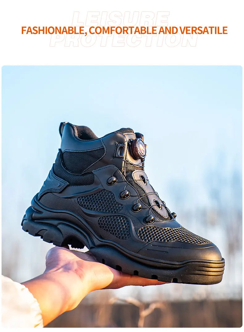 High-Top Work Boots Steel Toe