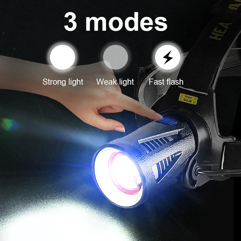 Super High Powerl XHP360 Fishing Headlamp USB Rechargeable