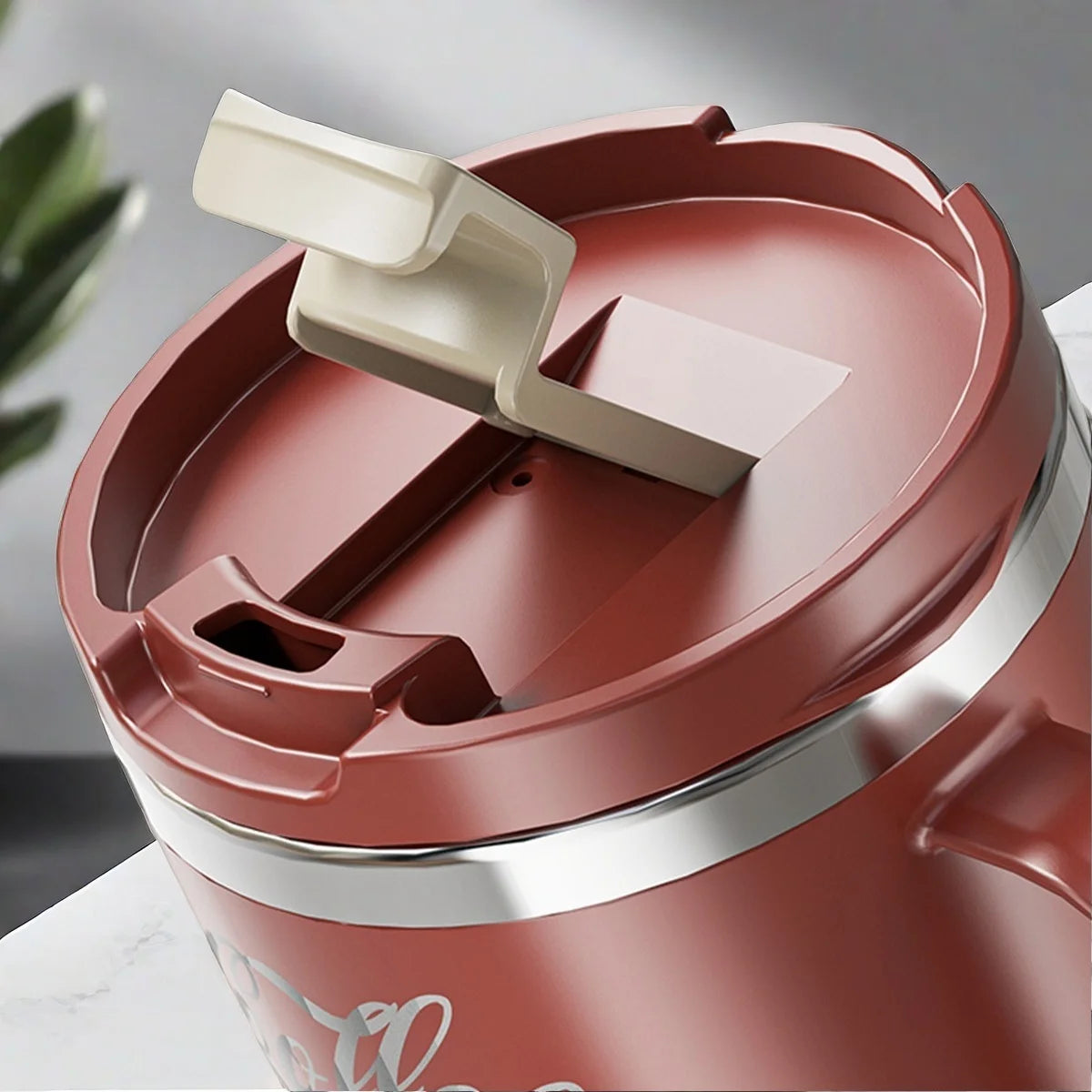 WORTHBUYMug With Lid&Handle 304 Stainless Steel