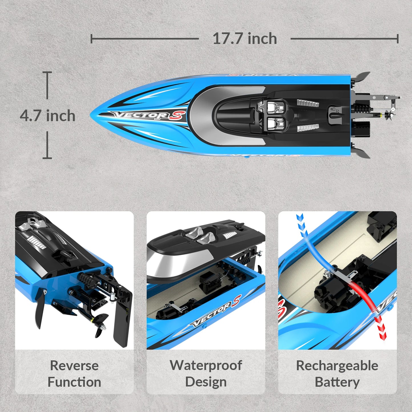 VOLANTEXRC RC Boat 48kmh Brushless With 1 Battery