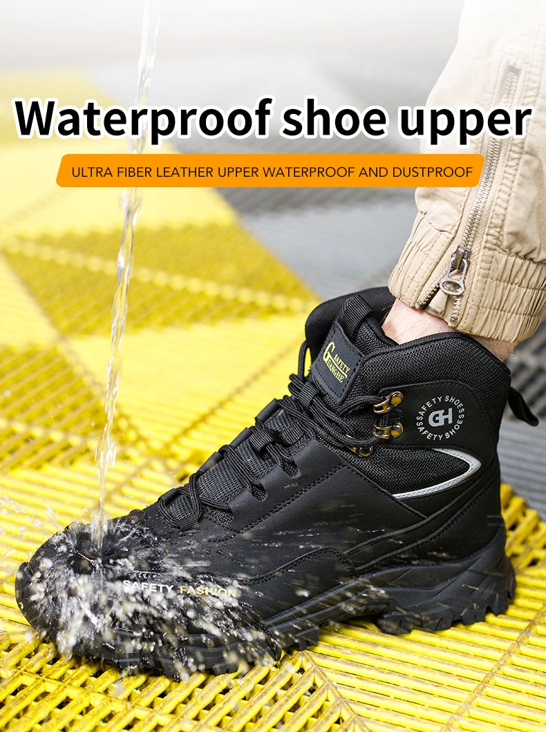 Waterproof Work Boots Men's Safety Steel Toe