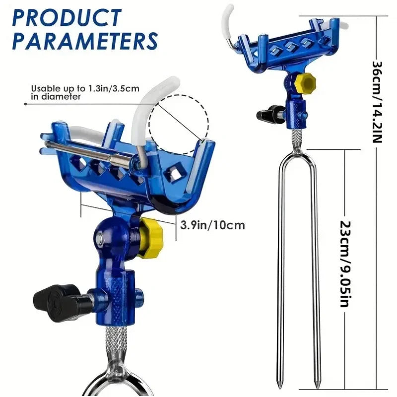 2-piece stainless steel rod holder, 360° adjustable