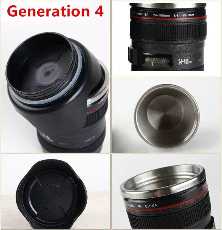 380ml Stainless Steel Camera EF24-105mm Coffee Lens