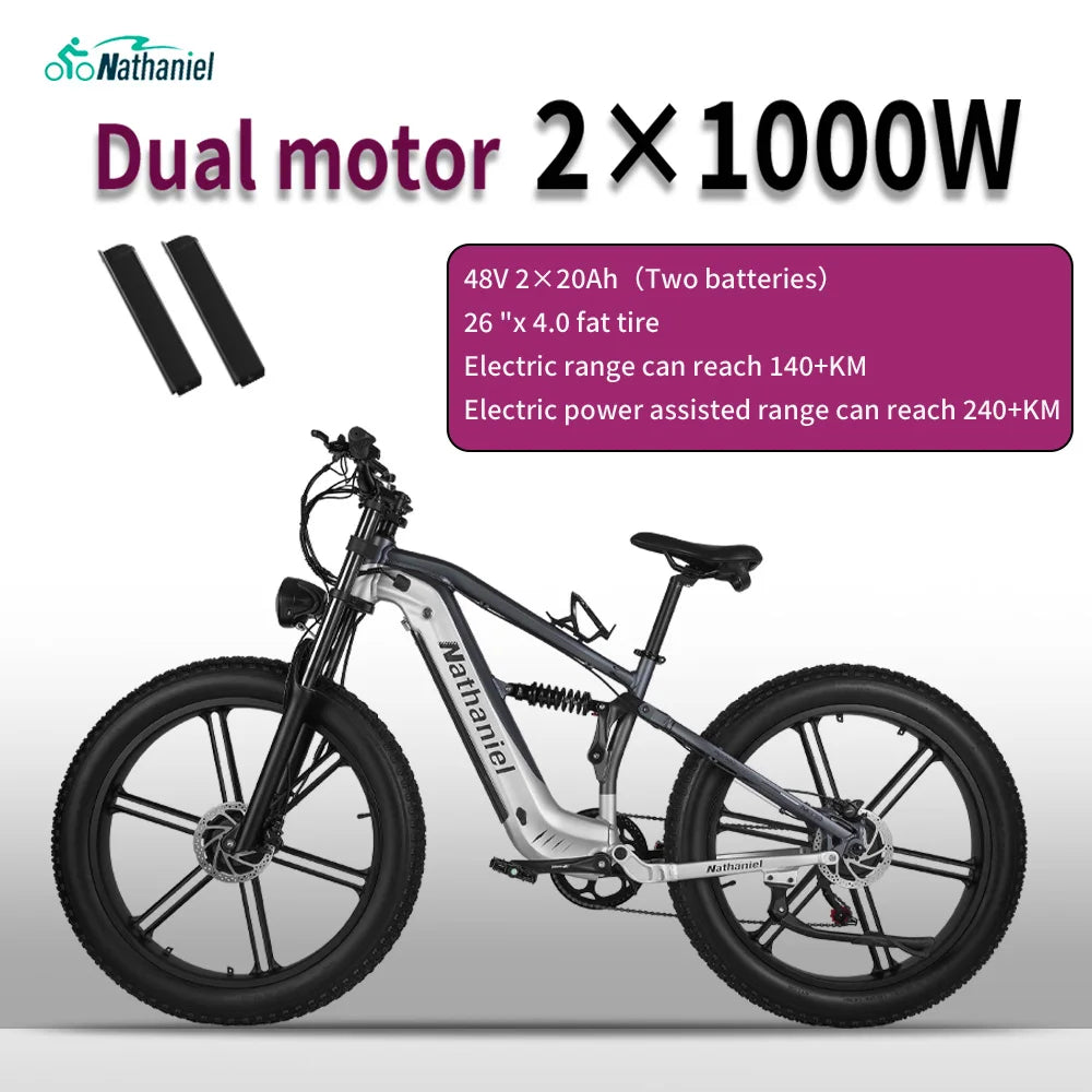 Nathaniel SYR09 26*4.0 electric bike, dual motor 2000W