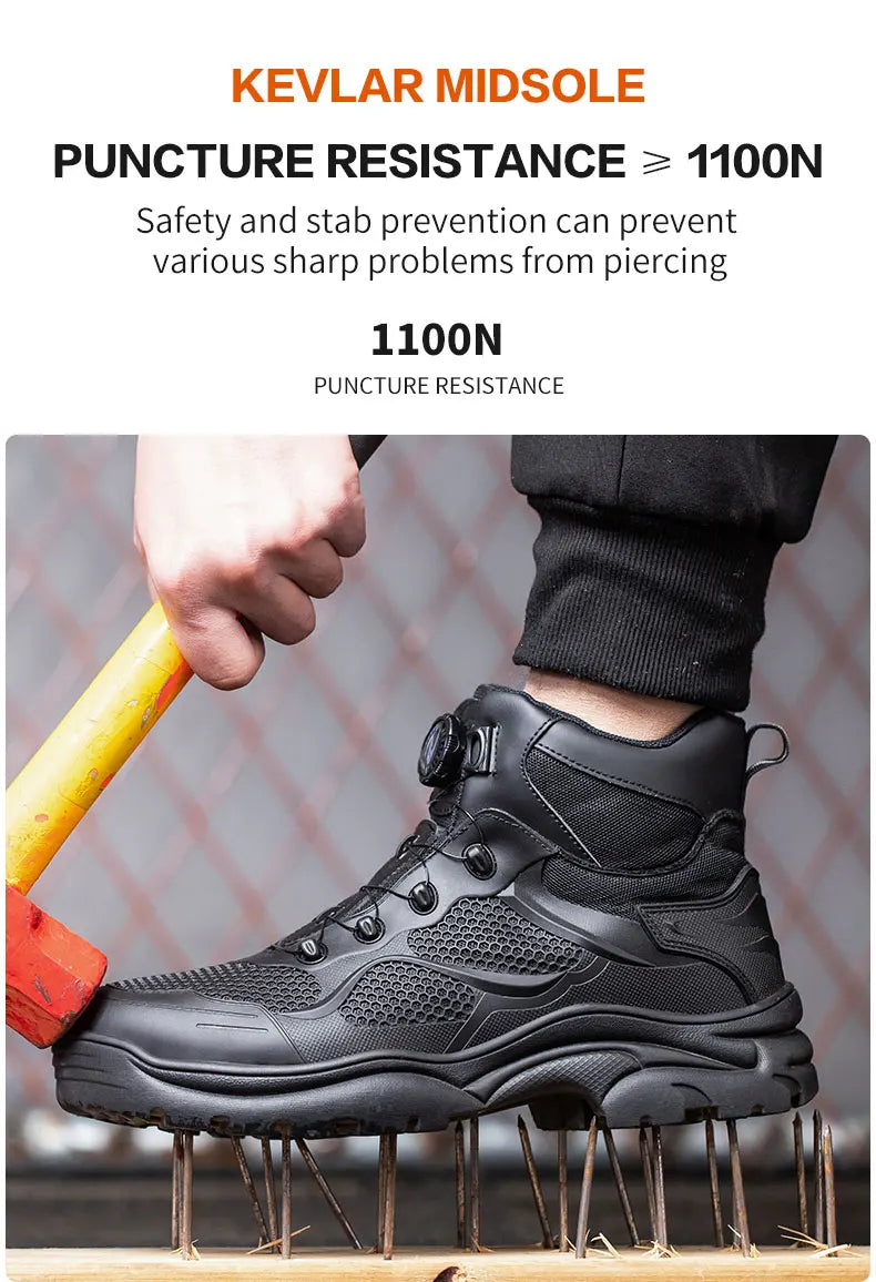 High-Top Work Boots Steel Toe