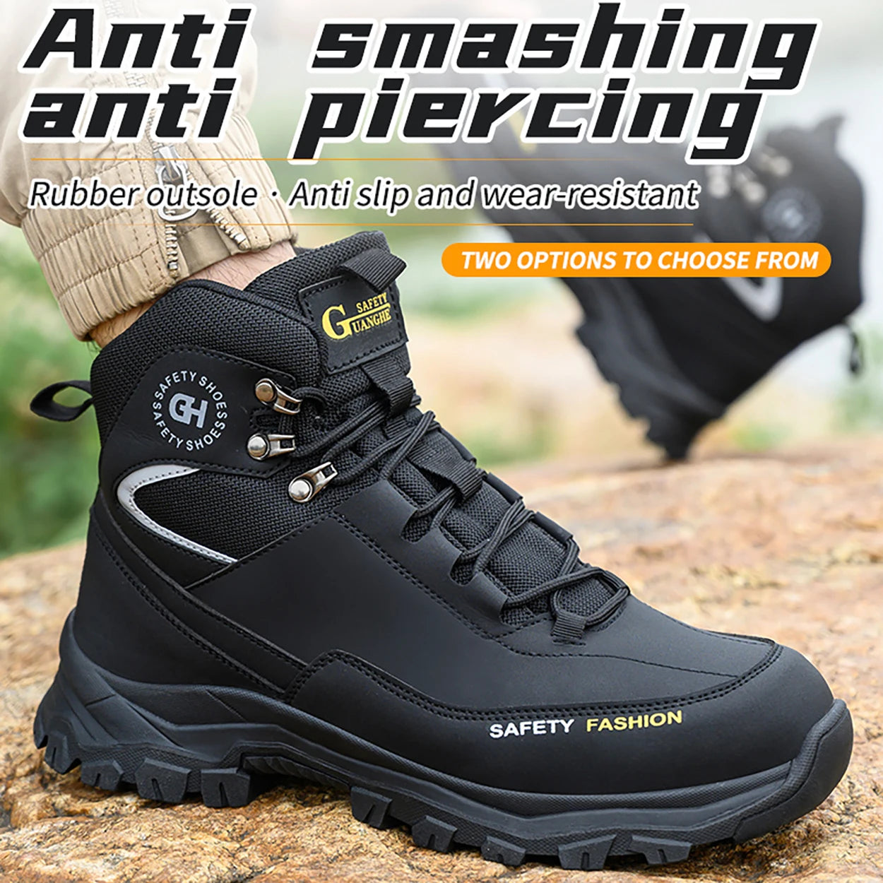 Waterproof Work Boots Men's Safety Steel Toe
