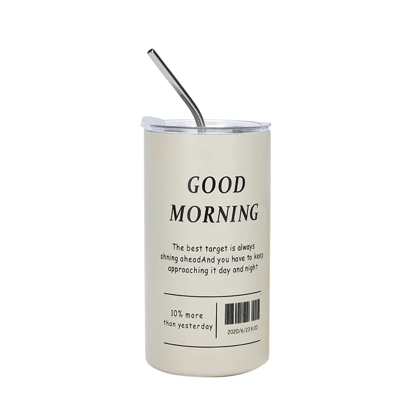 Stainless Aesthetic Cold Steel Mug With Lid 600ml