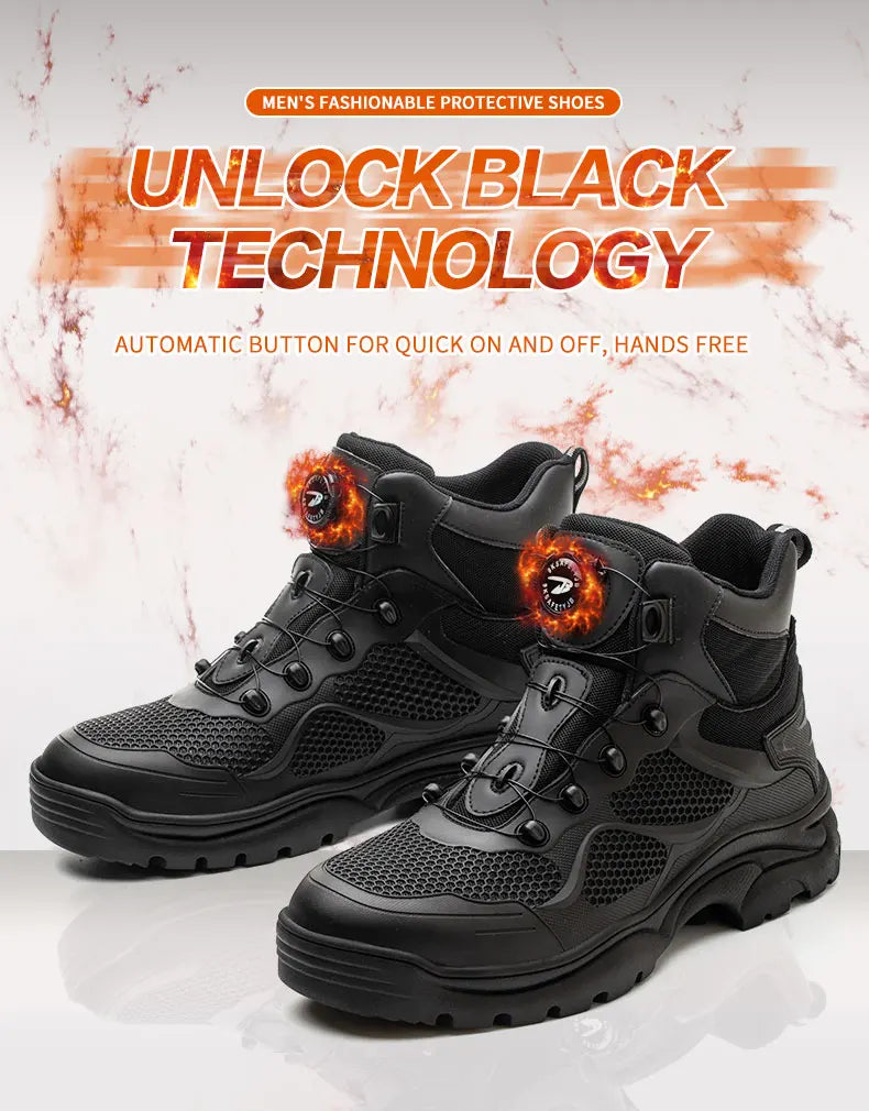 High-Top Work Boots Steel Toe