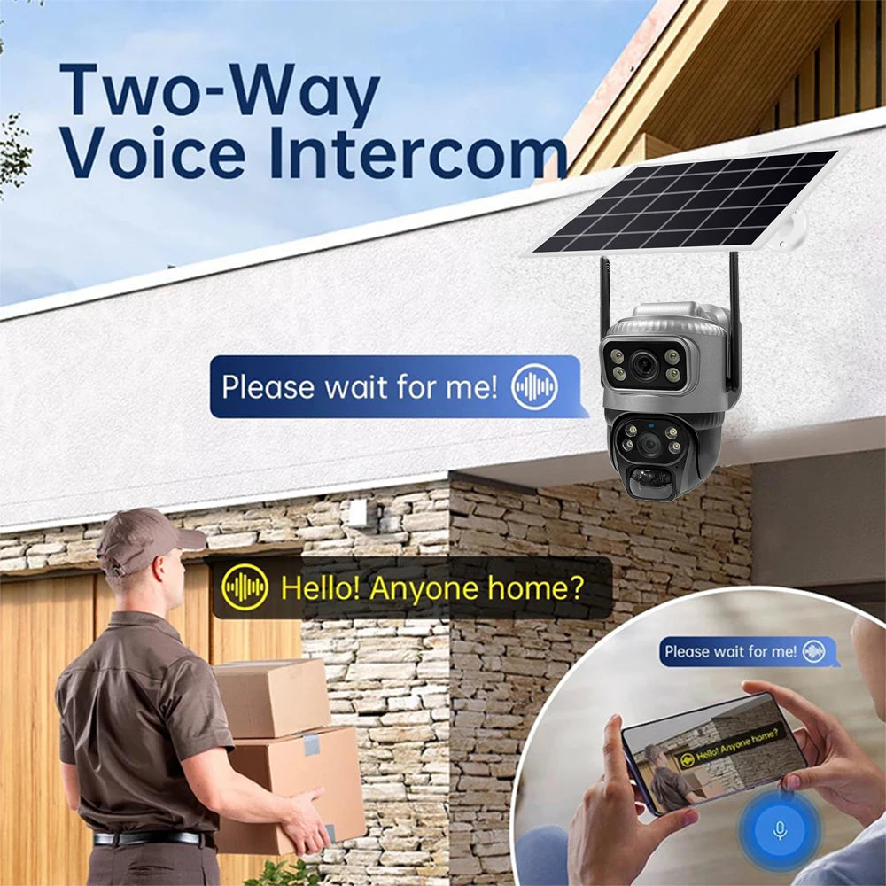 8MP 4K Solar Camera 4G Wifi Outdoor Dual Lens