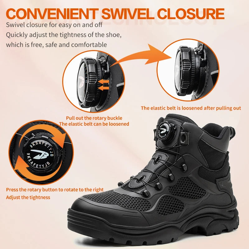 High-Top Work Boots Steel Toe