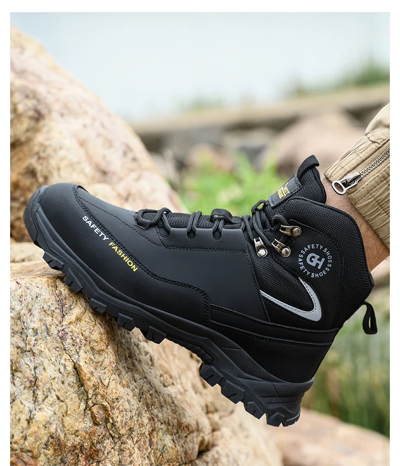 Waterproof Work Boots Men's Safety Steel Toe