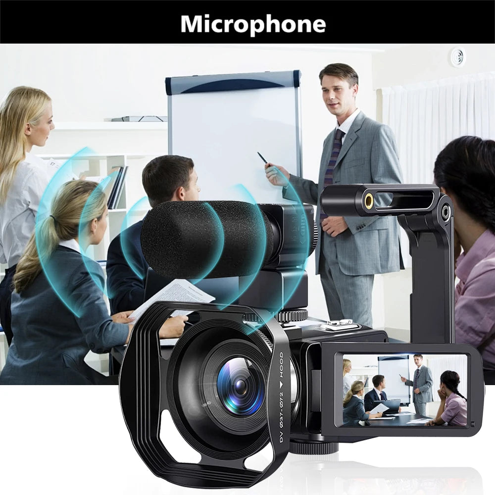 8K Digital 48MP 18X Digital Zoom 3'' LCD Touch Screen Portable Camcorder