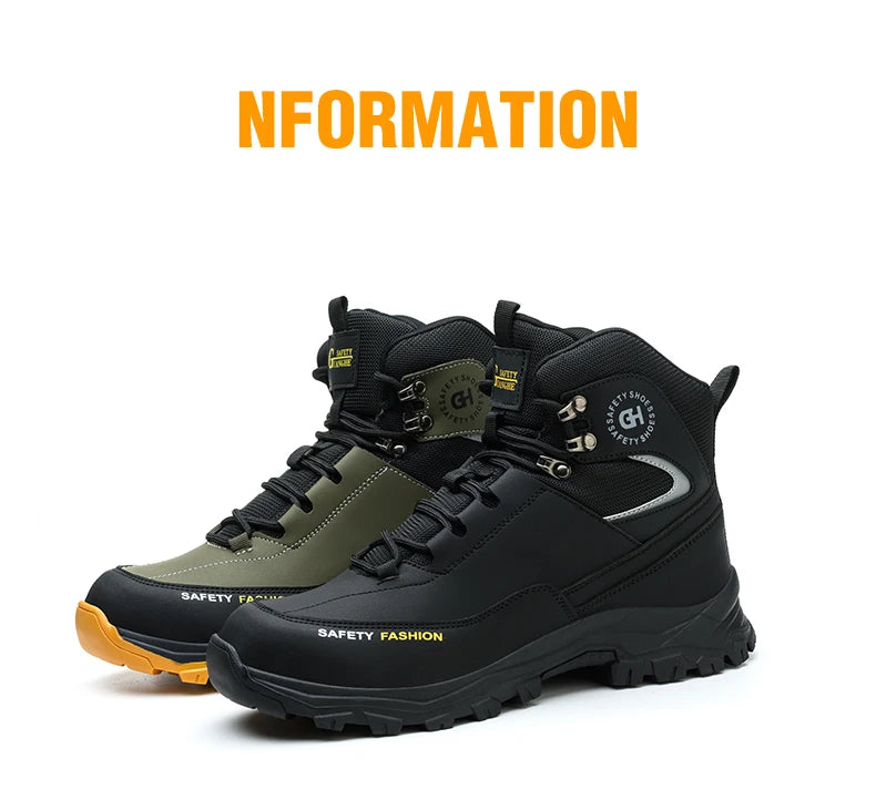 Waterproof Work Boots Men's Safety Steel Toe