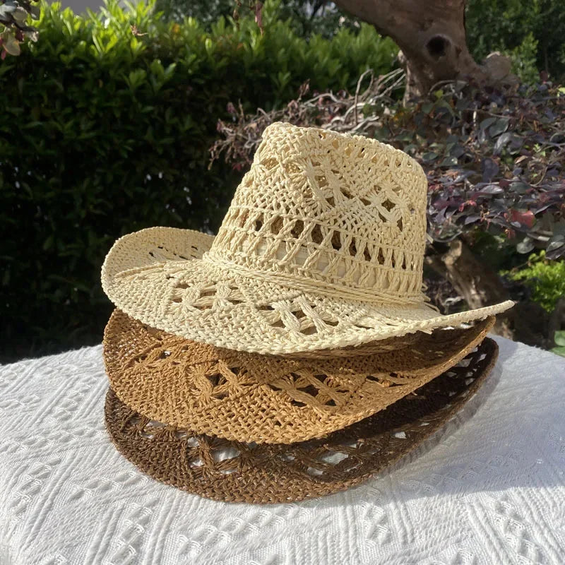 Vintage Straw Hat Wide Brim Sun Hat