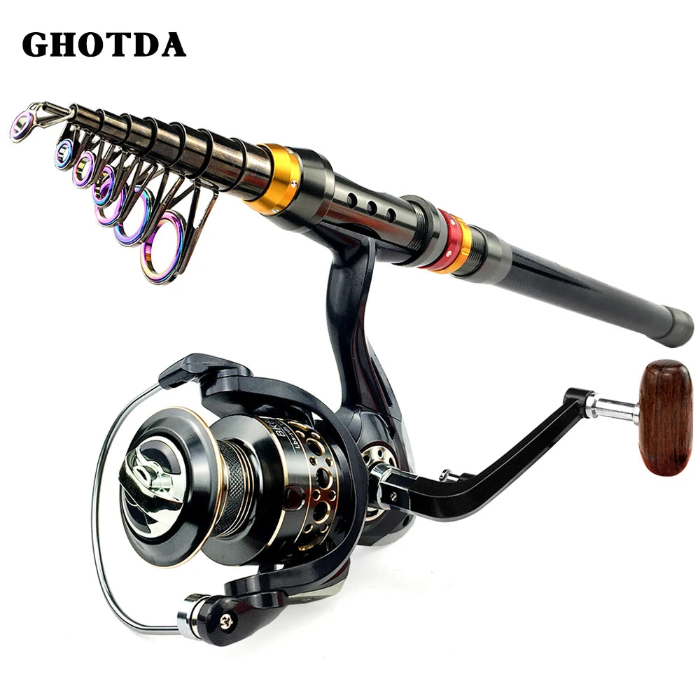Fishing Rod and Reel Combo Carbon Fiber Rod