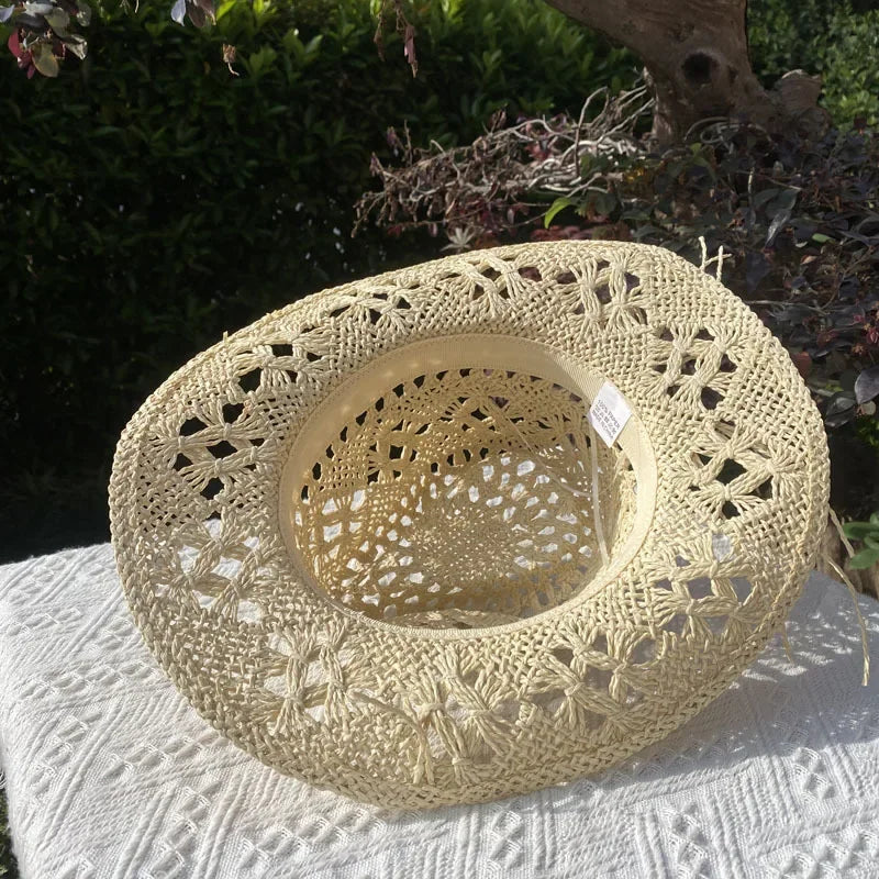 Vintage Straw Hat Wide Brim Sun Hat