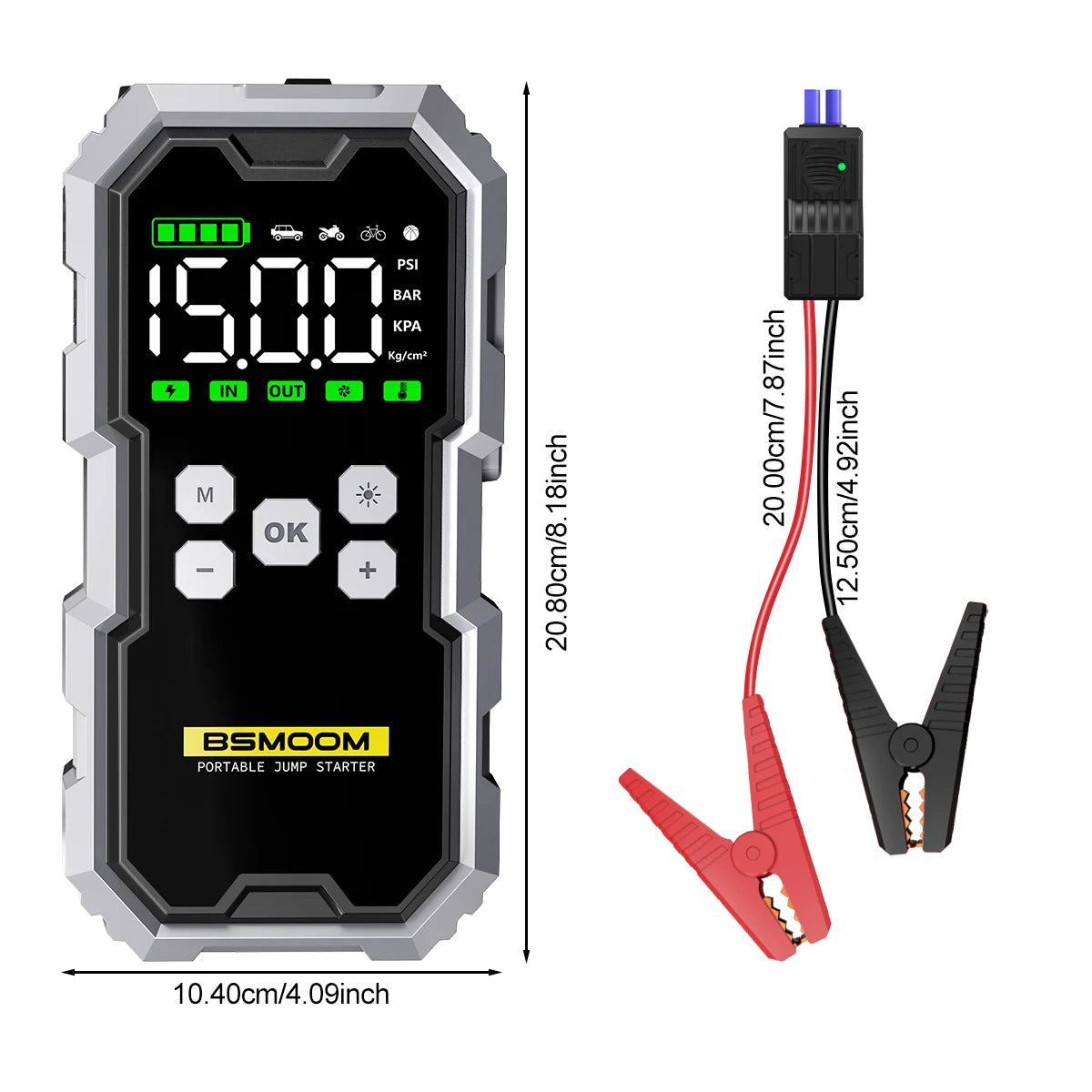 7000A Car Jump Starter with Air Compressor LED Flashlight