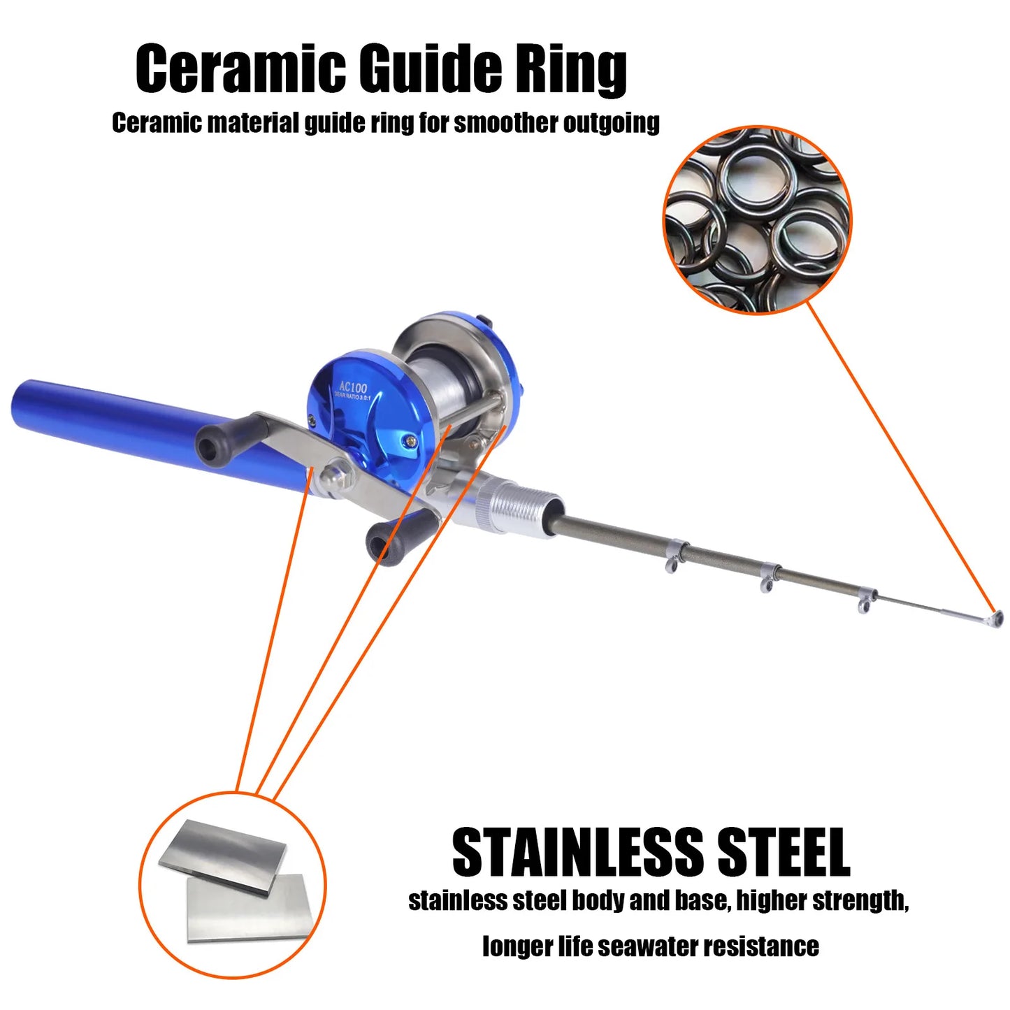 Telescopic Mini Rod And Reel Combo Set Ice Fishing