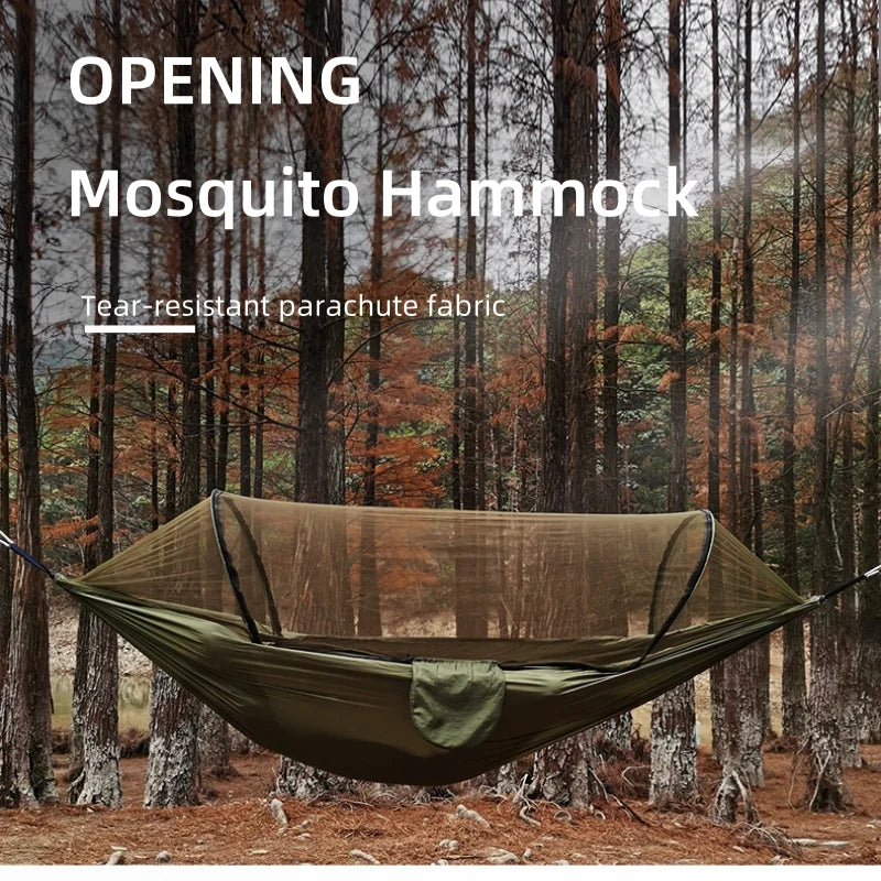 Camping hammock with mosquito net
