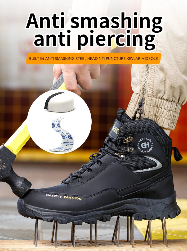 Men's Waterproof Steel Toe Work Boots