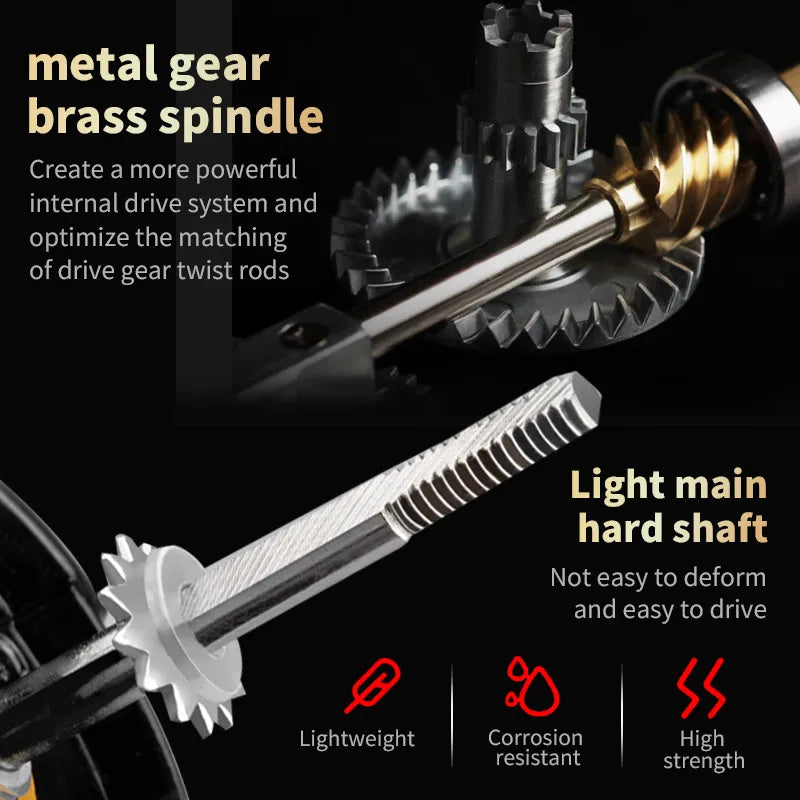 Fishing Reel, He1000-7000 Series, 5.2:1 Gear Ratio, Aluminum Alloy Body