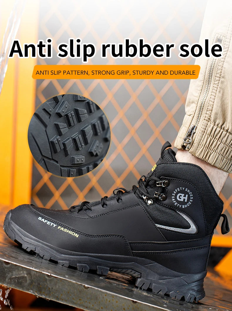 Waterproof Work Boots Men's Safety Steel Toe
