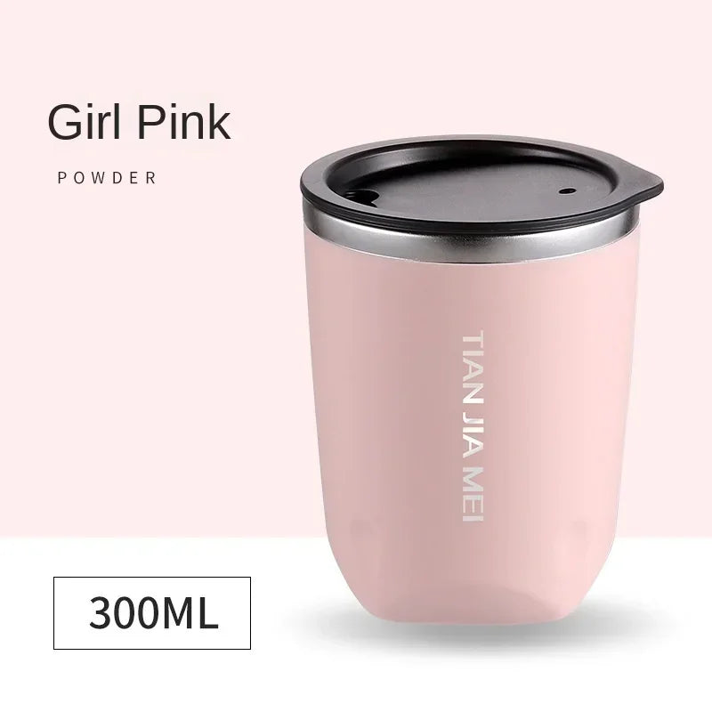 300ml 304 Stainless Steel Mug With Lid Insulated