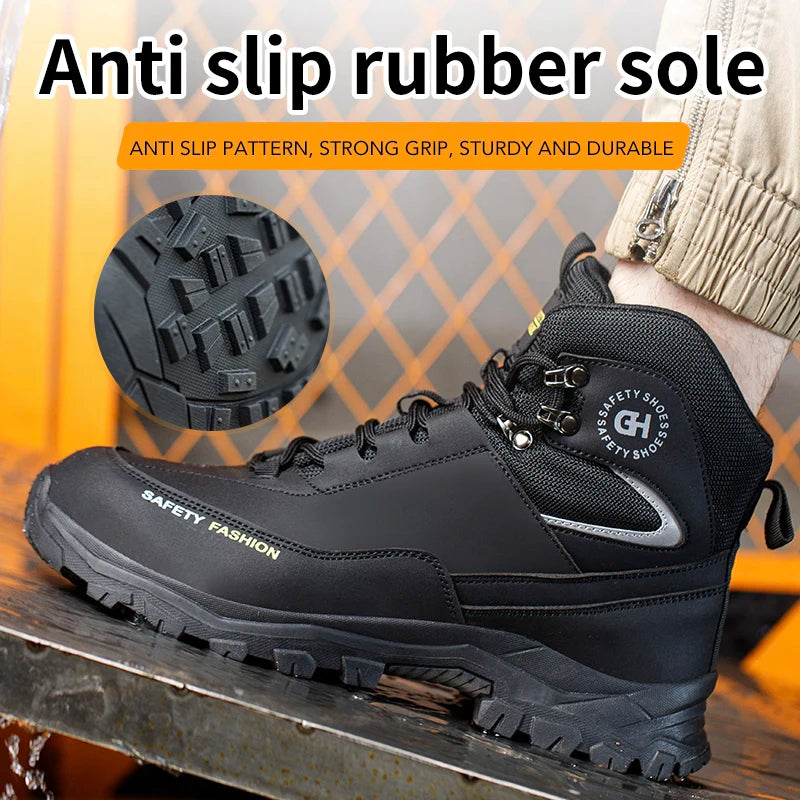 Waterproof Work Boots Men's Safety Steel Toe