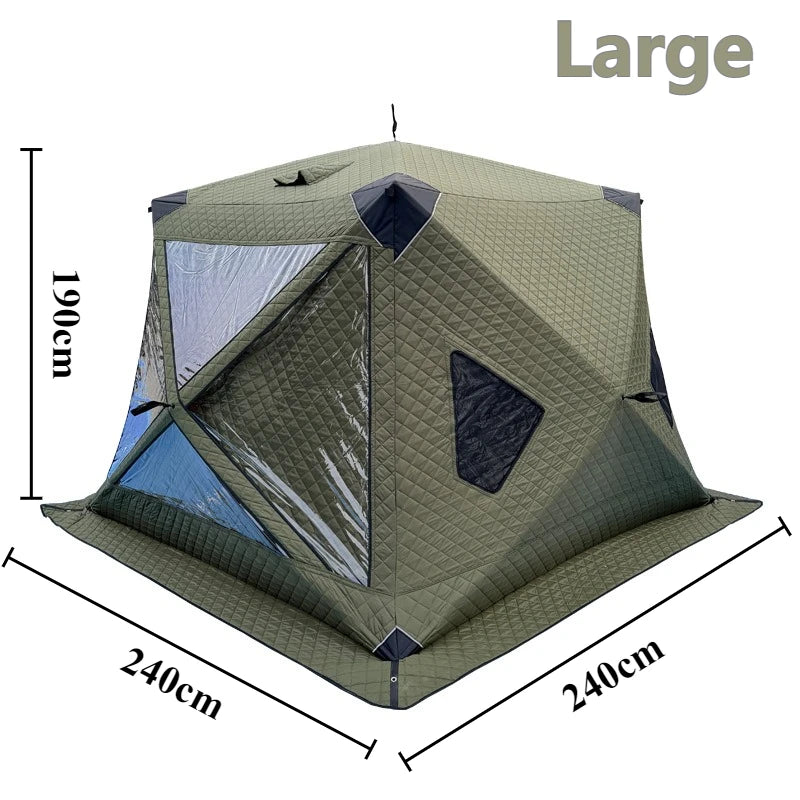 Outdoor Ice Fishing Tent Warm Windproof Stable Automatic Opening
