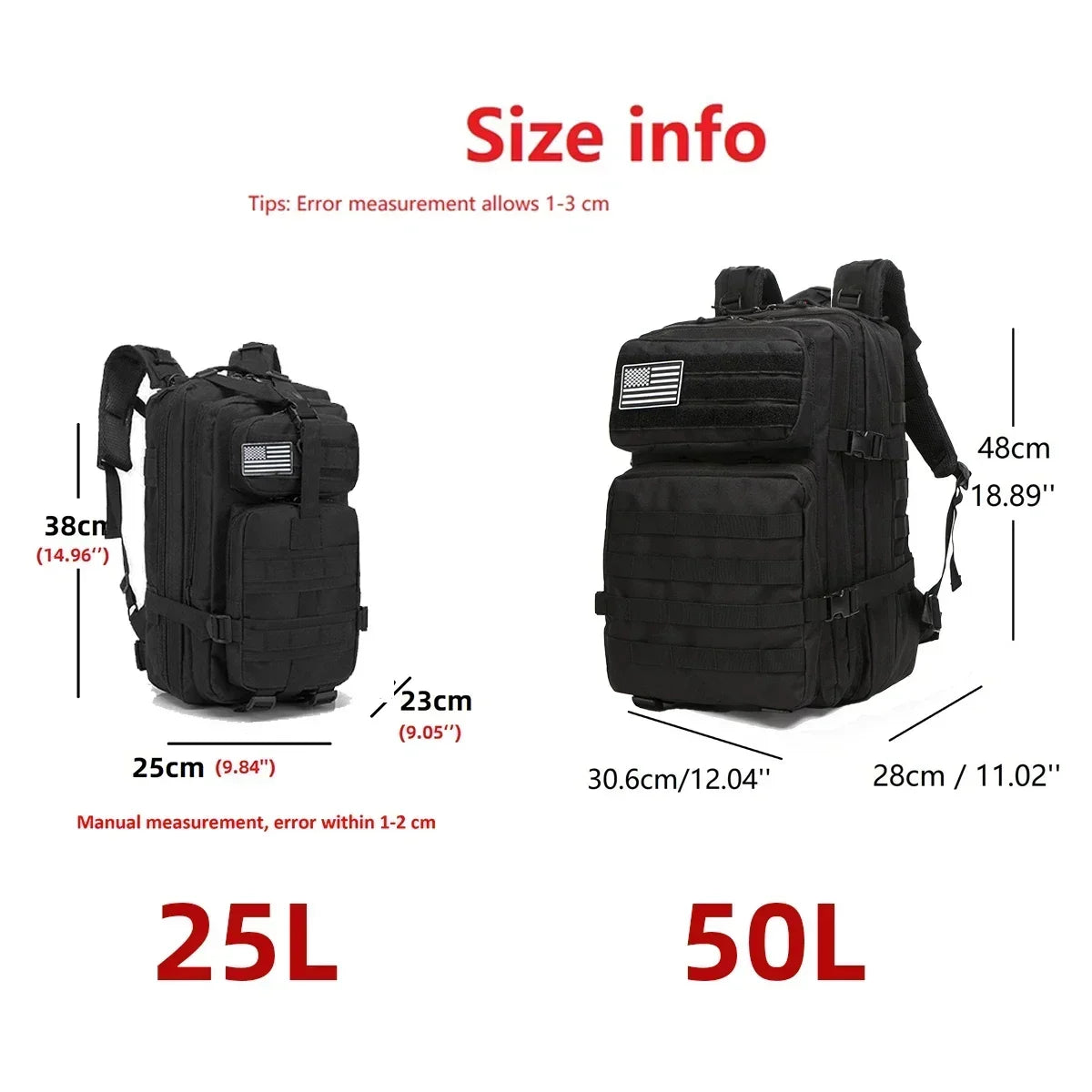 25L/50L Tactical Backpack